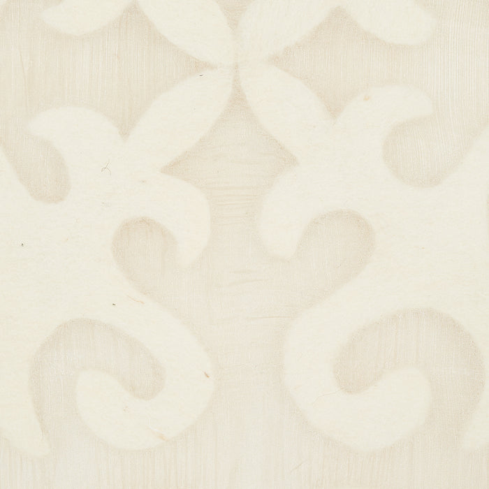 Schumacher Kyrgyzstan Wool Silk Panel Oyster And Natural Fabric 82690