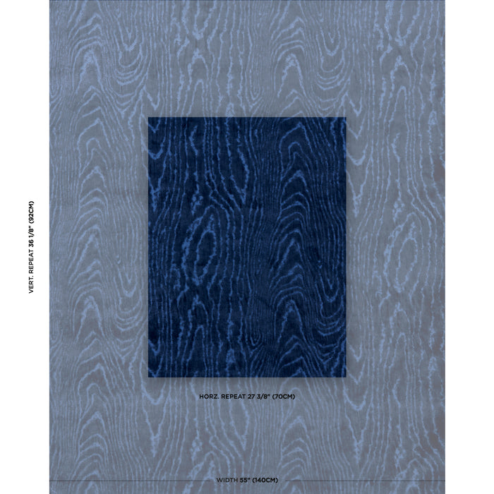 Schumacher Marisa Moire Velvet Lapis Fabric 82752