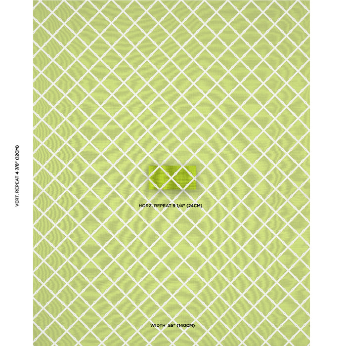 Schumacher Bamboo Trellis Indoor/Outdoor Leaf Fabric Sample 82760