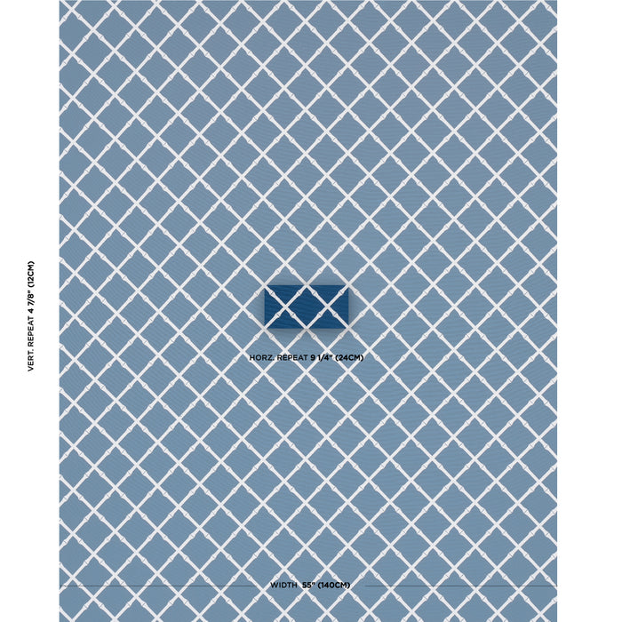 Schumacher Bamboo Trellis Indoor/Outdoor Navy Fabric 82762
