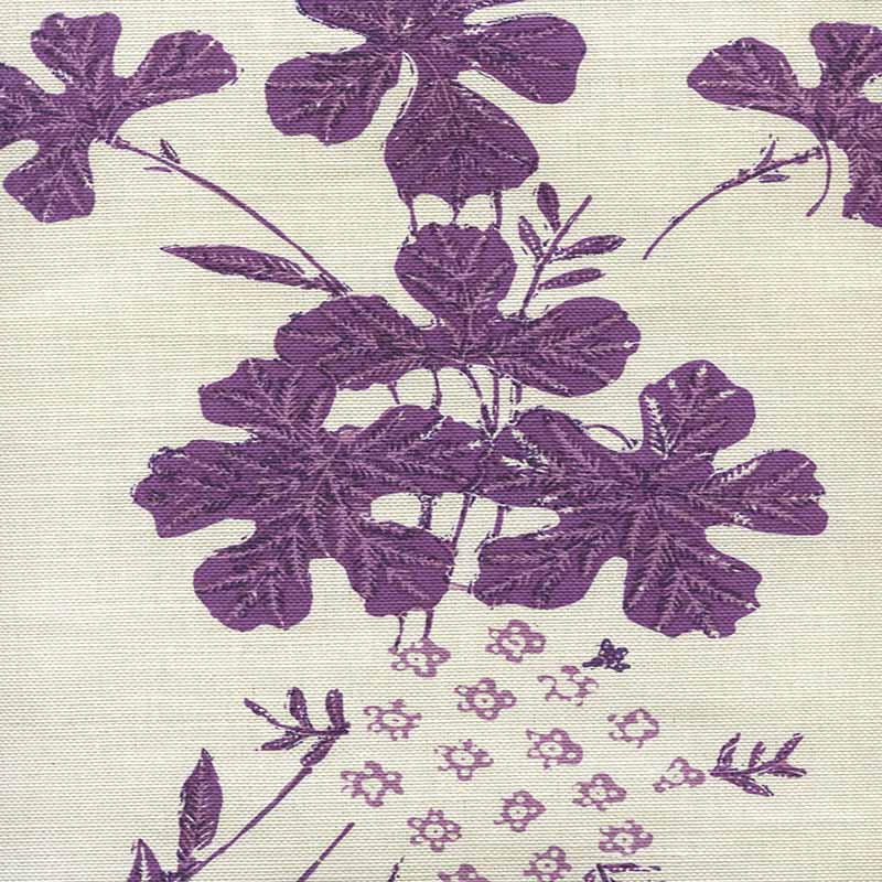 China Seas Peacock Floral Multi Purples Fabric Sample 8280-02