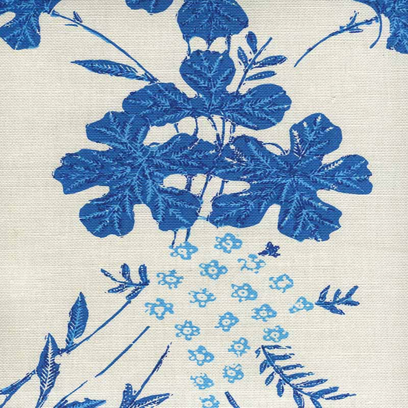 China Seas Peacock Floral Multi Blues Fabric Sample 8280-05