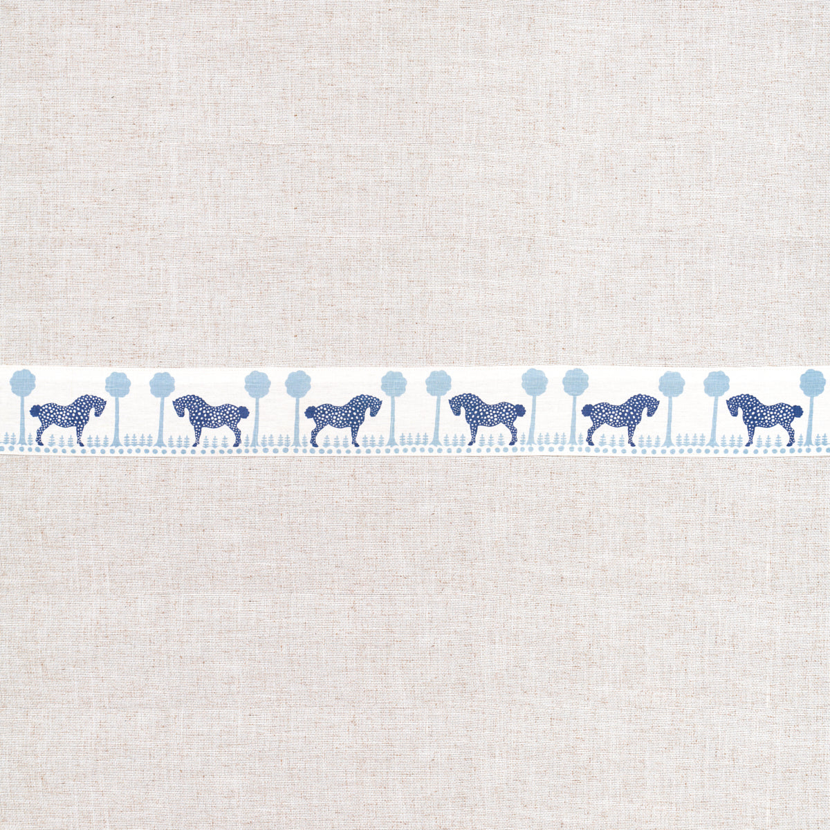 Schumacher Polka Dot Pony Tape Blue Trim Sample 82811