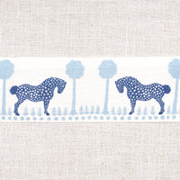 Schumacher Polka Dot Pony Tape Blue Trim 82811