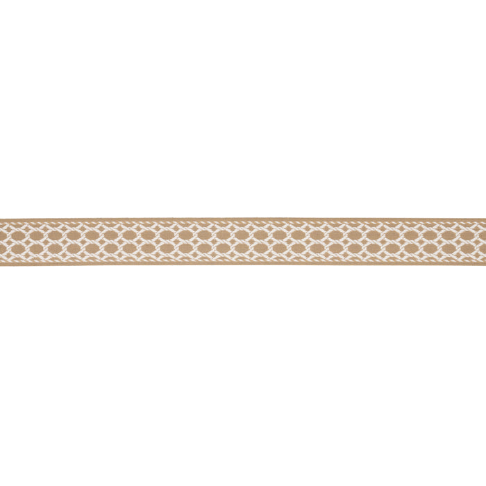 Schumacher Lattice Indoor/Outdoor Tape Sand Trim Sample 82823