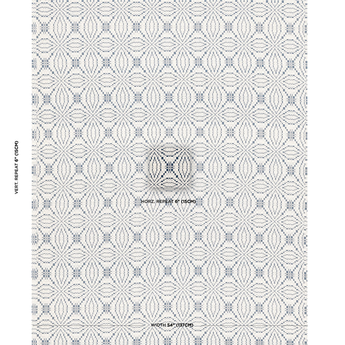 Schumacher Francestown Coverlet Navy Fabric 82911