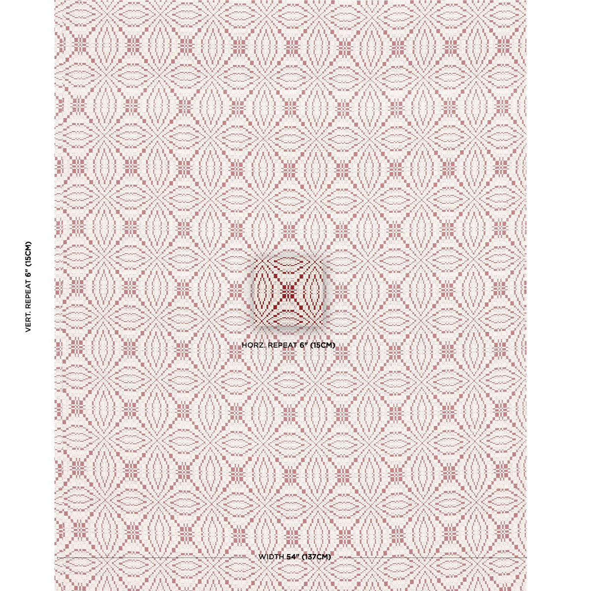 Schumacher Francestown Coverlet Crimson Fabric Sample 82912