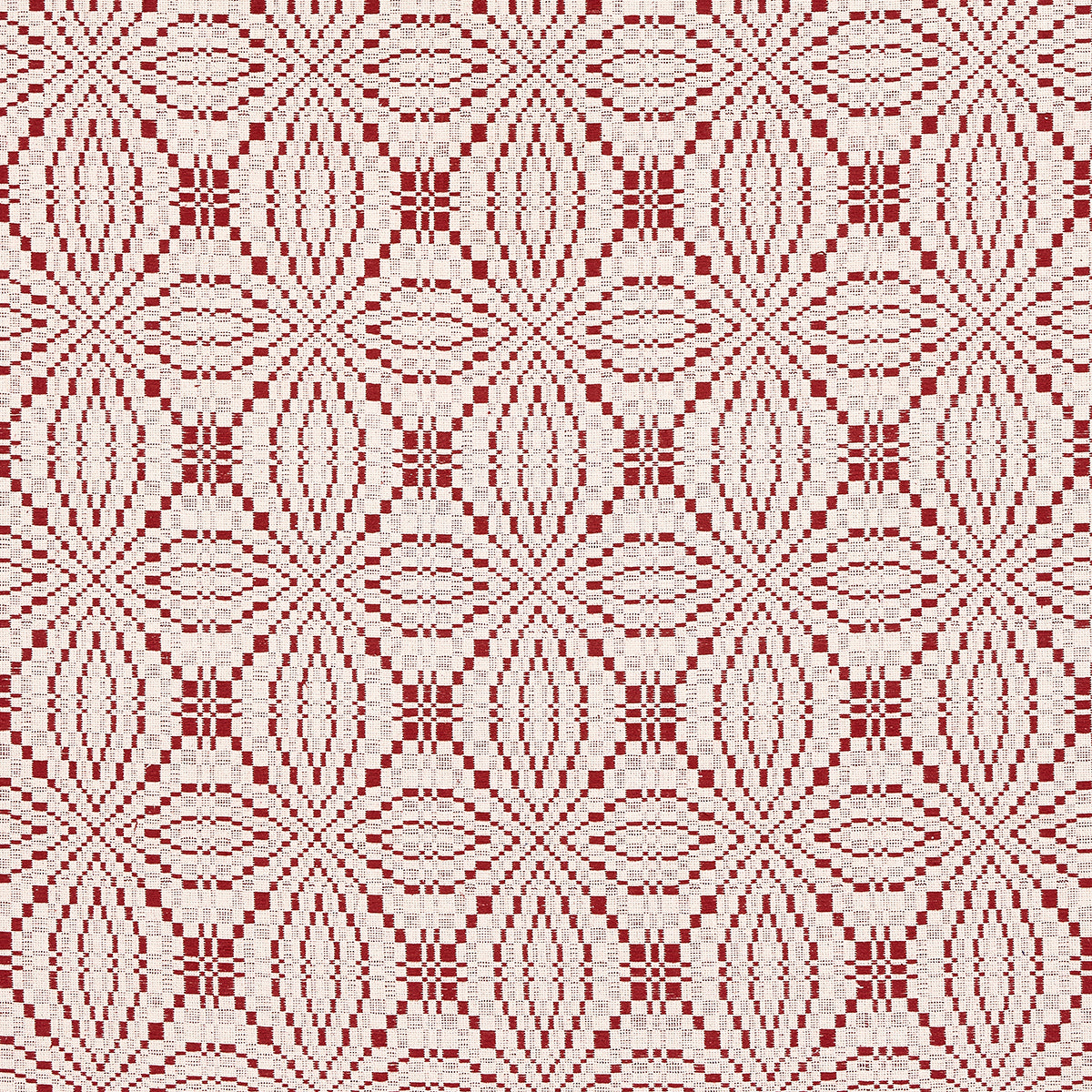Schumacher Francestown Coverlet Crimson Fabric Sample 82912