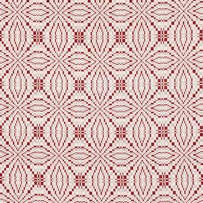 Schumacher Francestown Coverlet Crimson Fabric Sample 82912