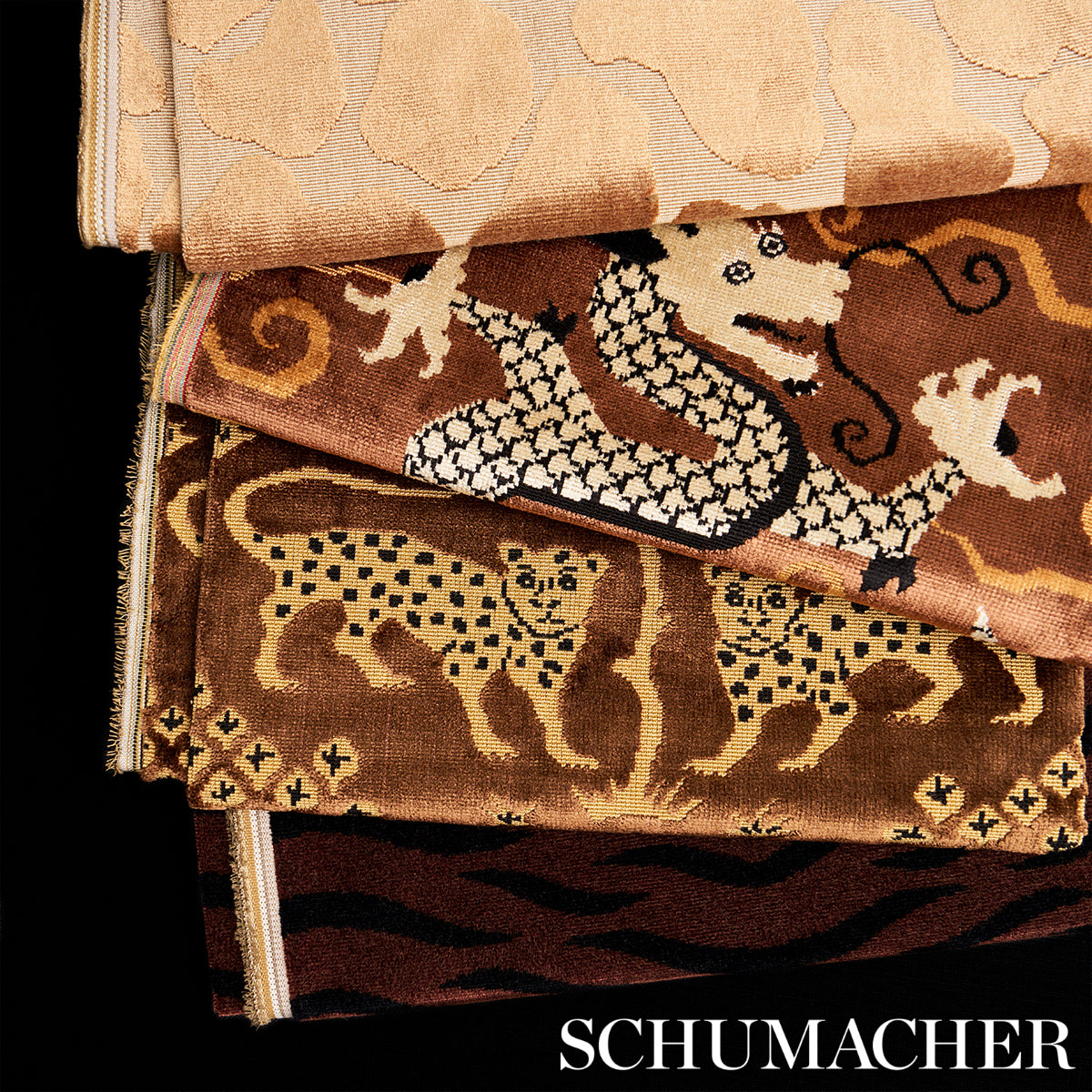 Schumacher Giraffe Velvet Safari Fabric 82970