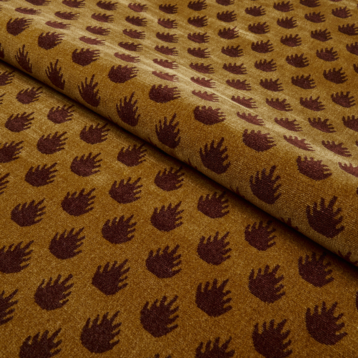 Schumacher Coronation Velvet Bronze Fabric Sample 82980