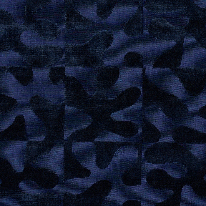 Schumacher Modern Dance Velvet Midnight Blue Fabric Sample 82992