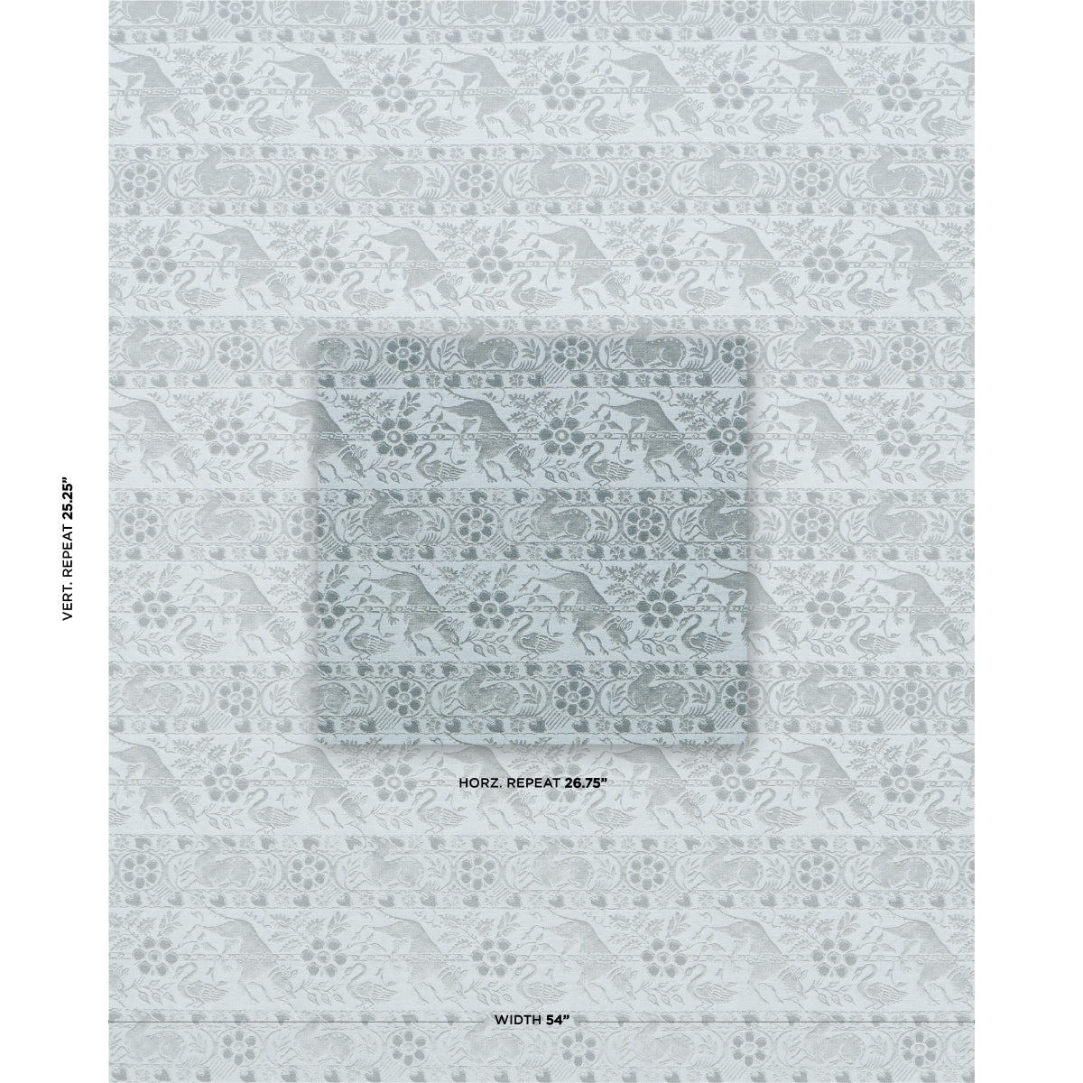 Schumacher Animali Slate Blue Fabric Sample 83120