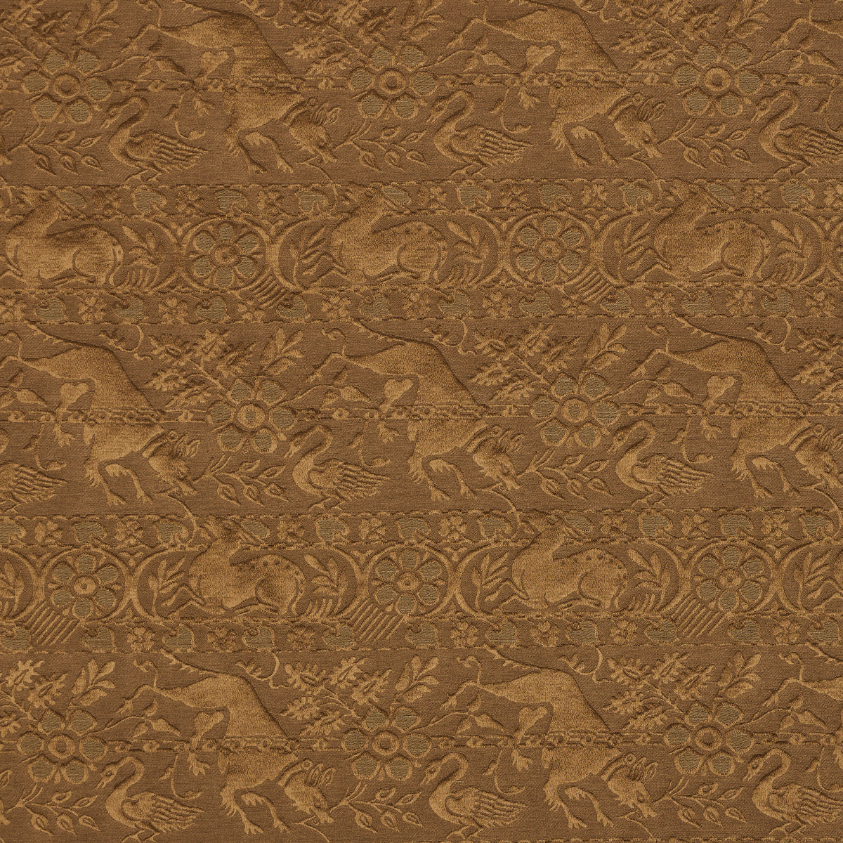 Schumacher Animali Bronze Fabric Sample 83122