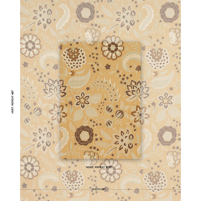 Schumacher Alessia Floral Gold Fabric 83131