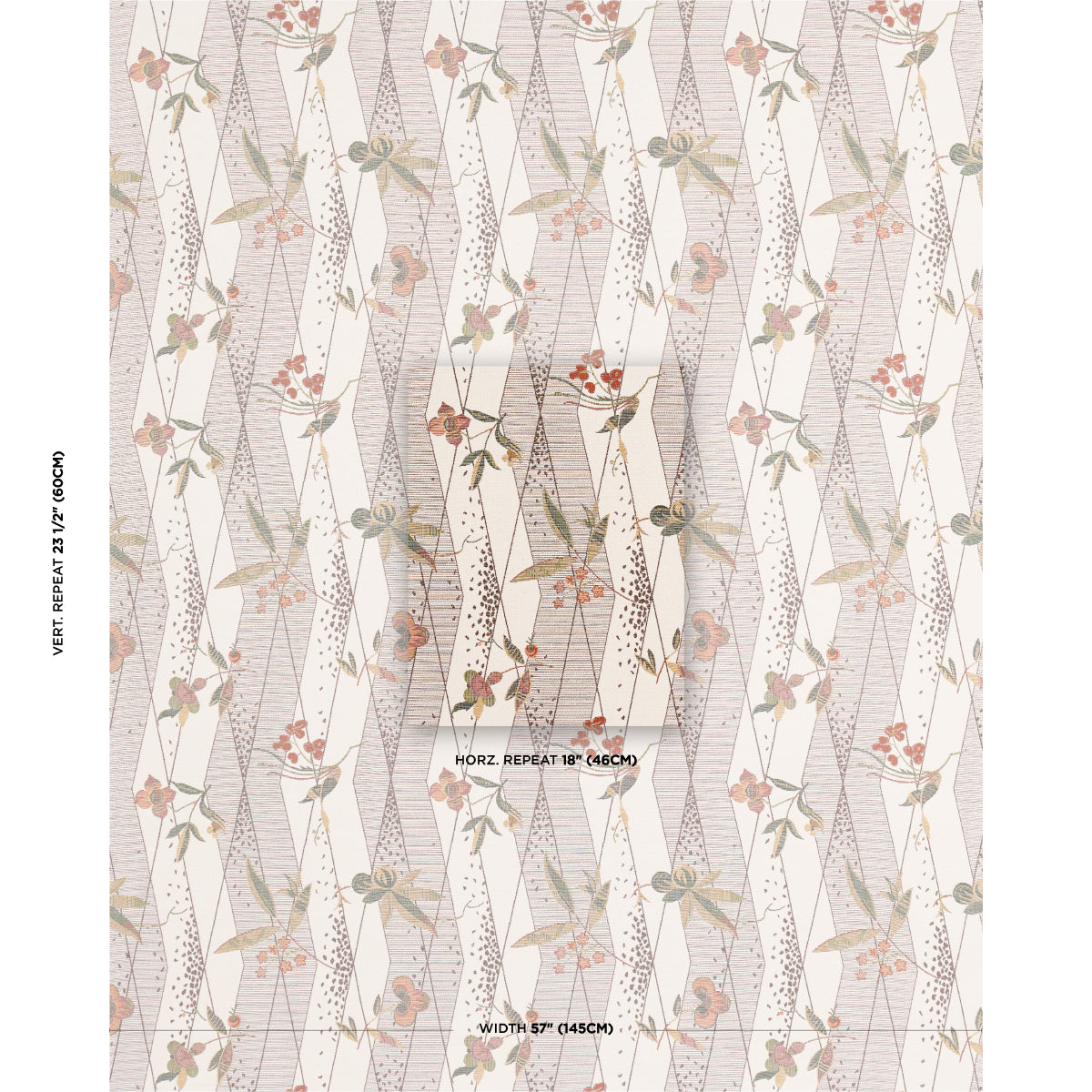 Schumacher Romola Floral Birch Fabric Sample 83140