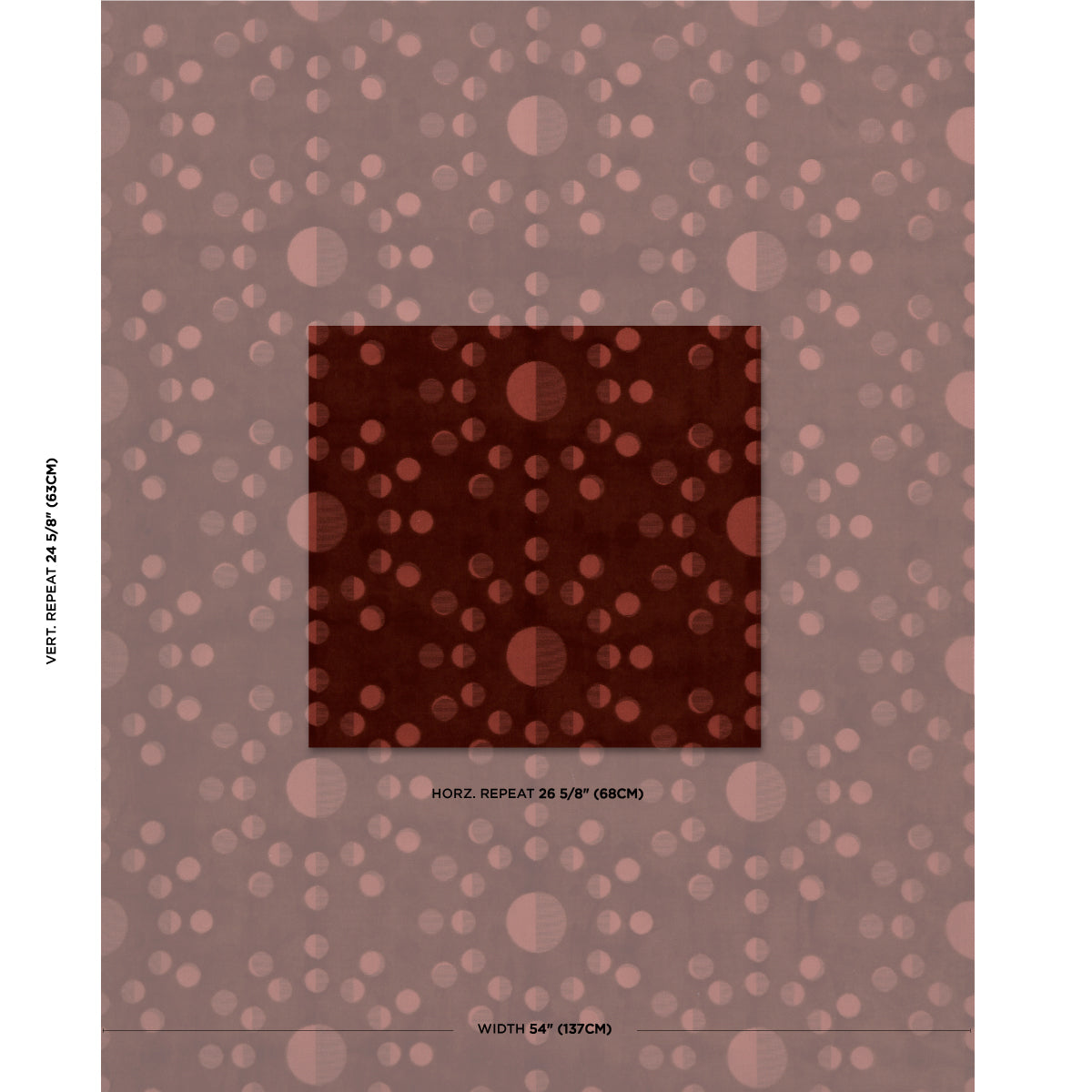 Schumacher Moon Phase Velvet Red Fabric 83191