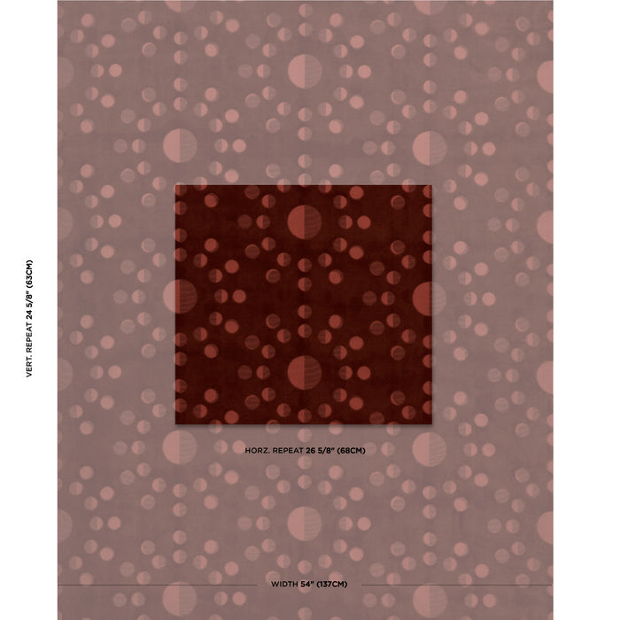 Schumacher Moon Phase Velvet Red Fabric 83191