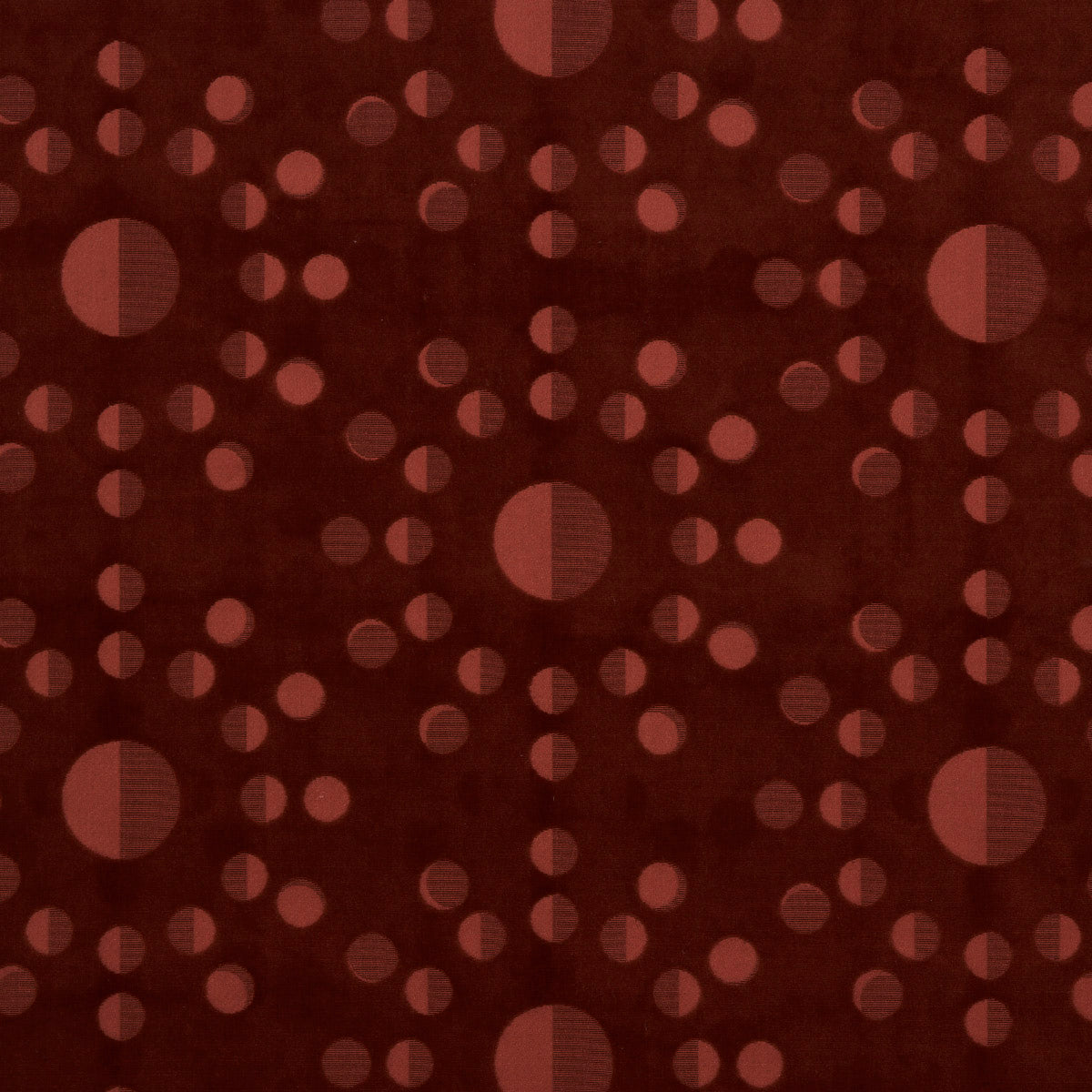 Schumacher Moon Phase Velvet Red Fabric 83191