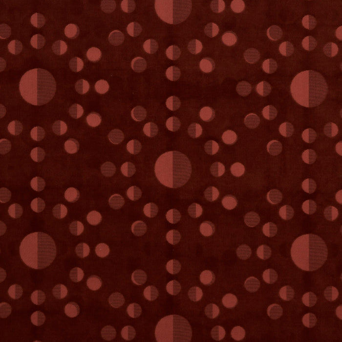 Schumacher Moon Phase Velvet Red Fabric 83191