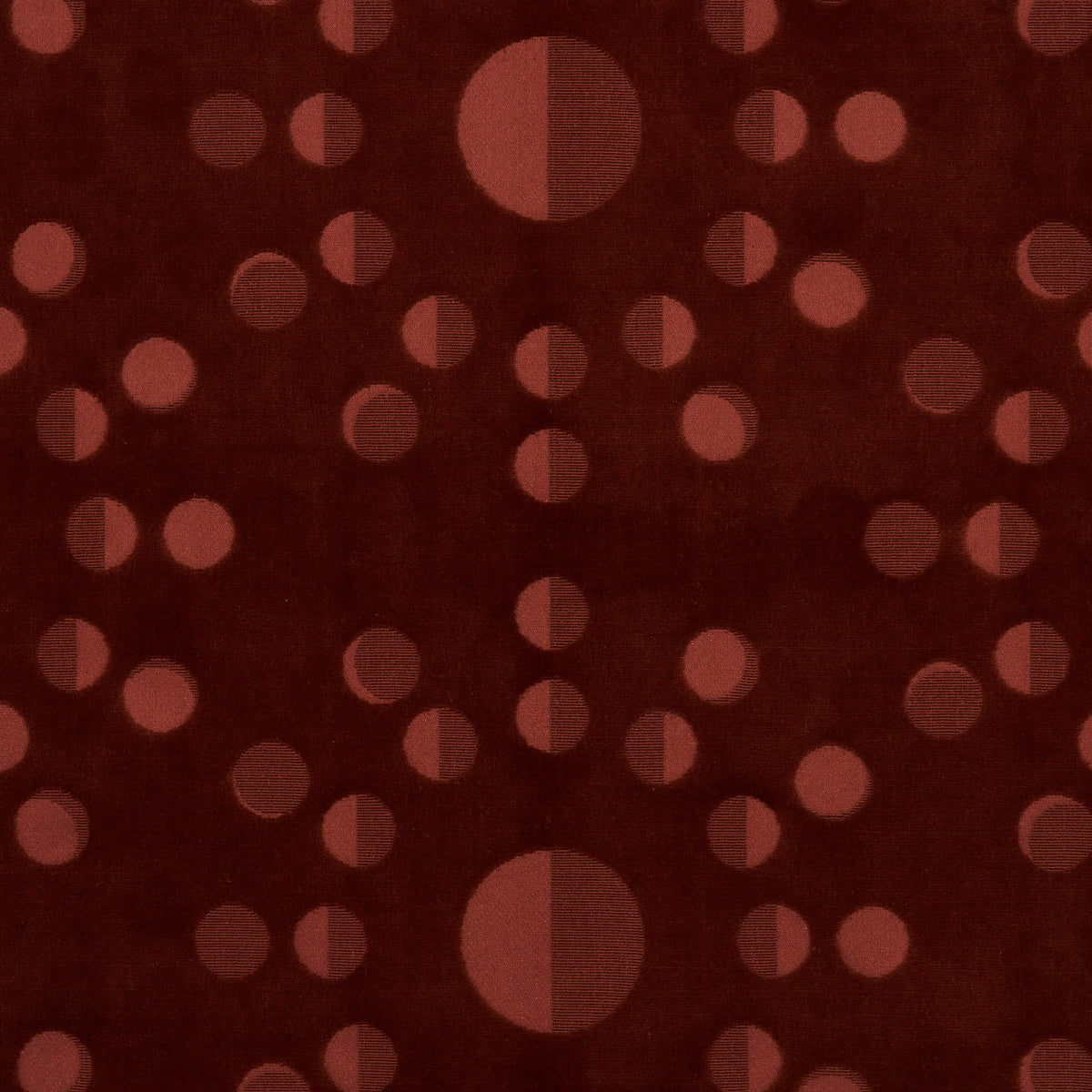 Schumacher Moon Phase Velvet Red Fabric 83191