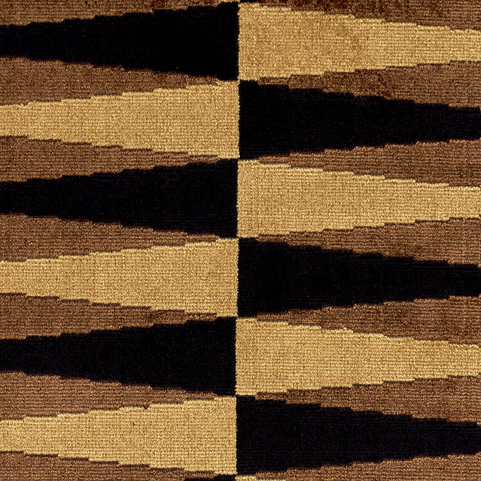 Schumacher Backgammon Cut Velvet Ochre Fabric 83203