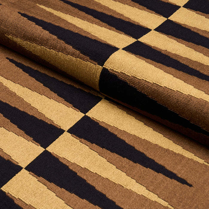 Schumacher Backgammon Cut Velvet Ochre Fabric 83203
