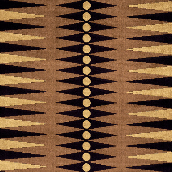 Schumacher Backgammon Cut Velvet Ochre Fabric 83203