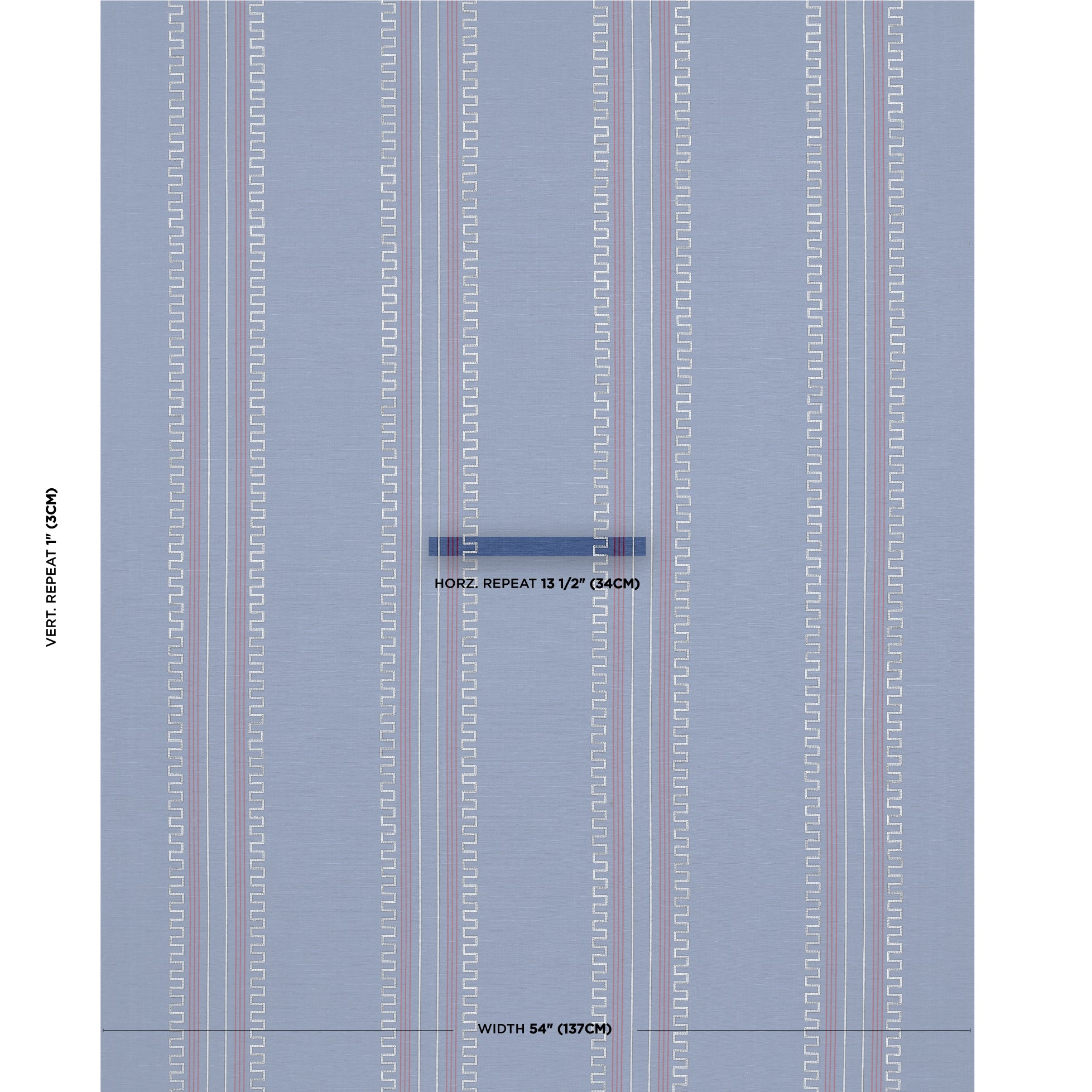 Schumacher Greco Stripe Navy Fabric Sample 83231
