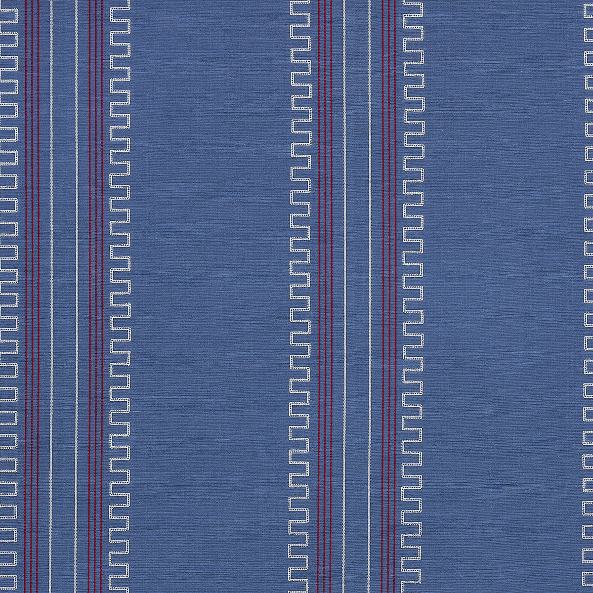 Schumacher Greco Stripe Navy Fabric Sample 83231