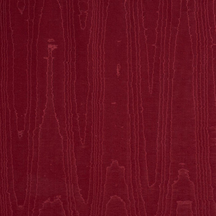 Schumacher Beau Cotton Linen Moire Crimson Fabric Sample 83254