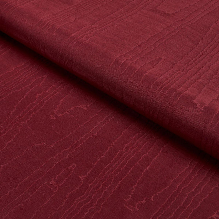 Schumacher Beau Cotton Linen Moire Crimson Fabric 83254