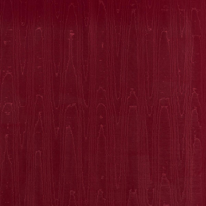 Schumacher Beau Cotton Linen Moire Crimson Fabric 83254