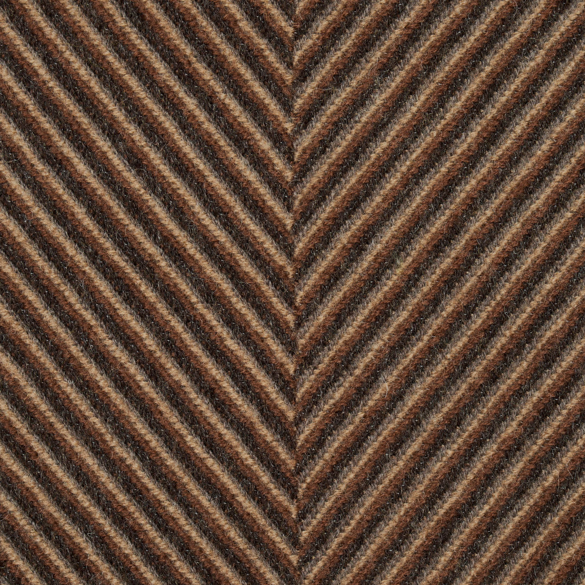 Schumacher Milo Wool Herringbone Espresso Fabric Sample 83271
