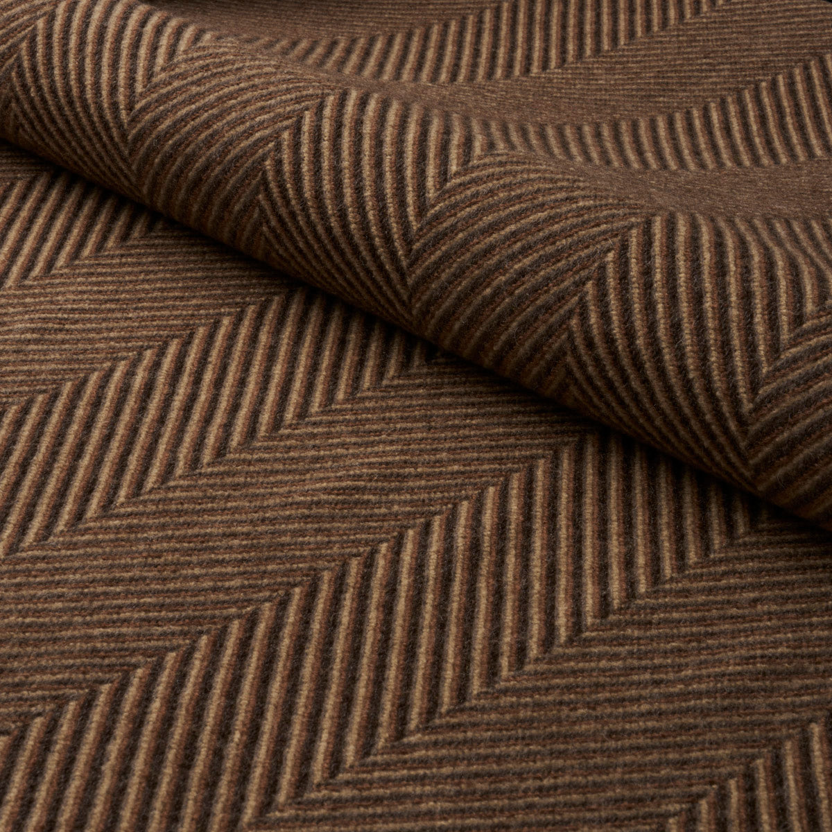 Schumacher Milo Wool Herringbone Espresso Fabric 83271