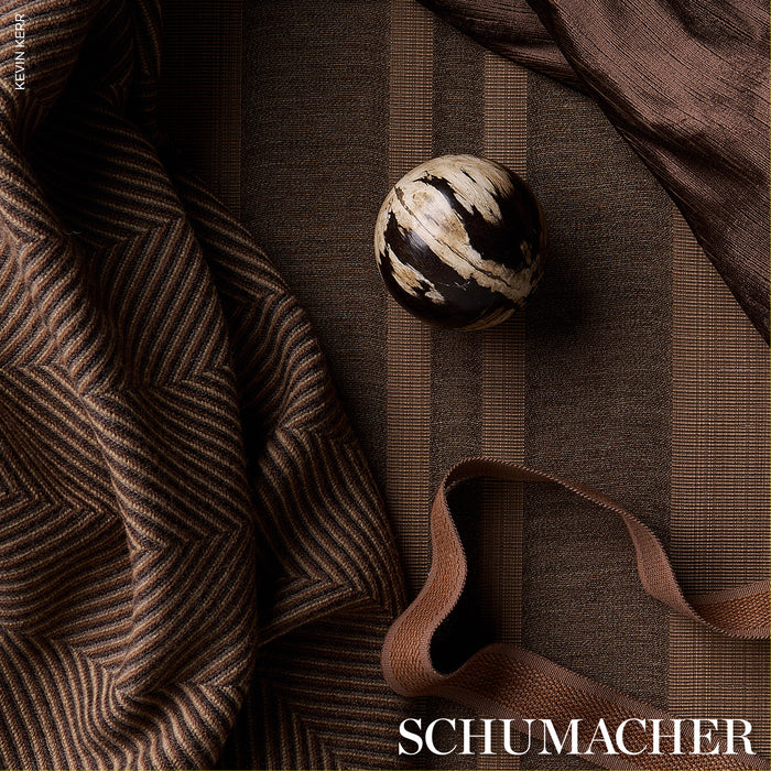 Schumacher Milo Wool Herringbone Espresso Fabric 83271