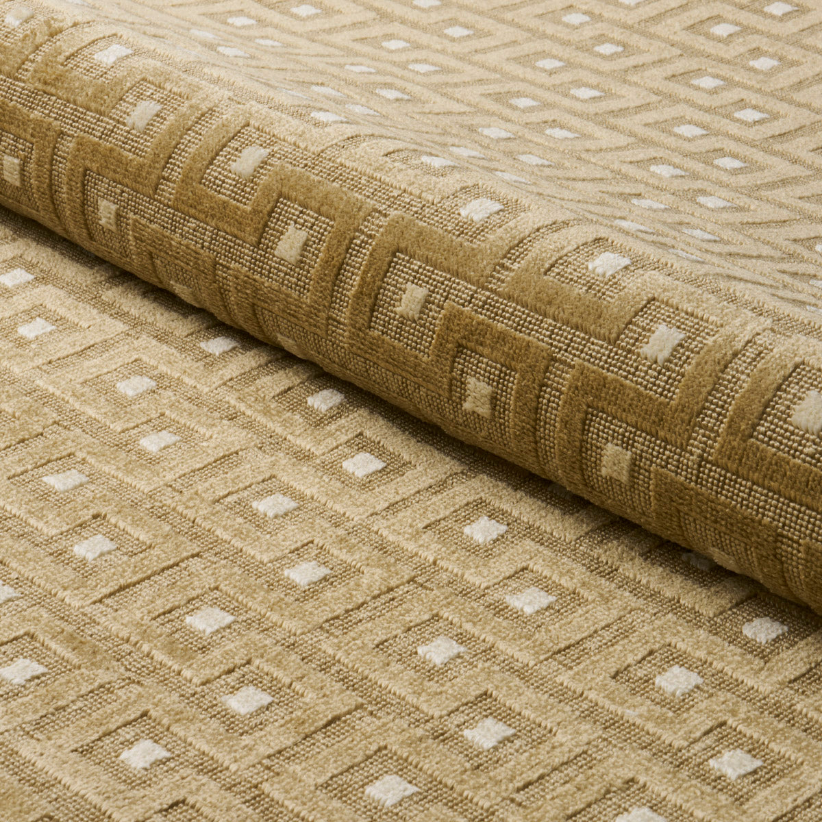 Schumacher Lalano Linen Velvet Gold Patina Fabric 83291