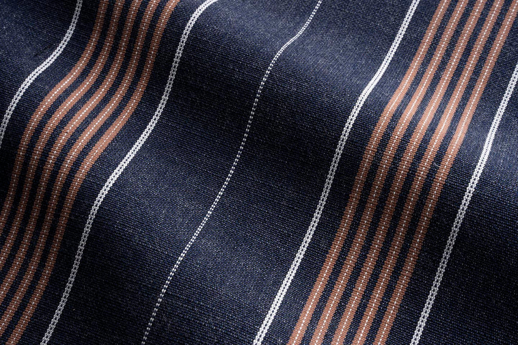 Perennials Canal Stripe Vintage Blue Fabric 833-377