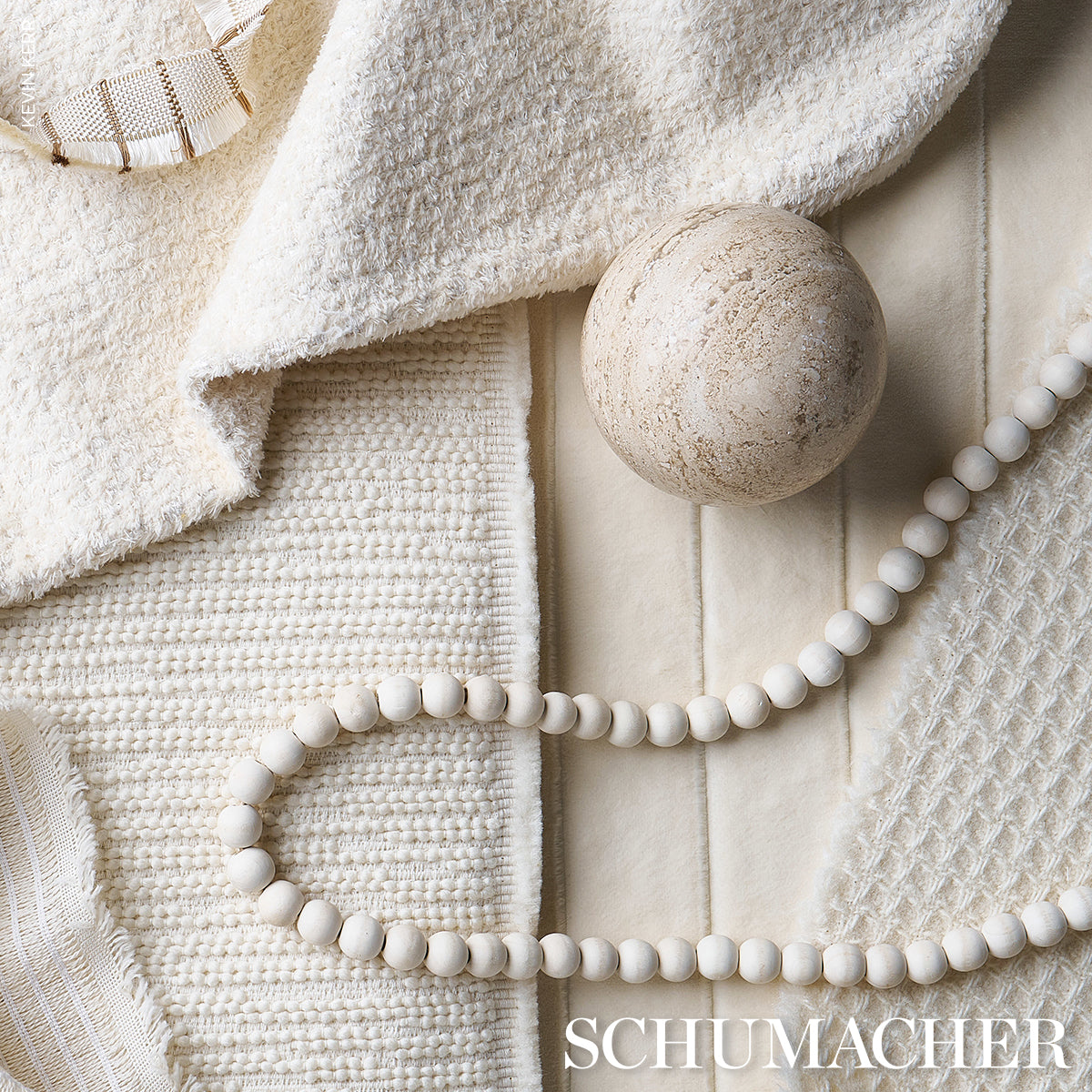 Schumacher Lucien Texture Ivory Fabric 83350