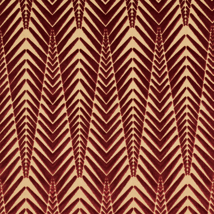 Schumacher Zebra Velvet Gold Plum Fabric 83401