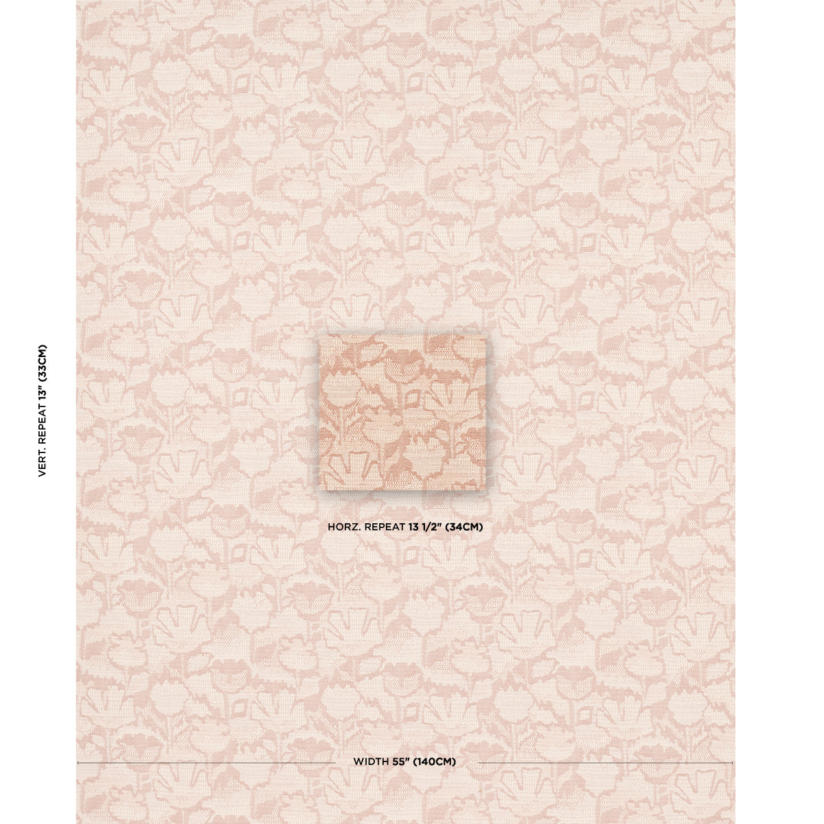 Schumacher Wild Flower Brick Fabric Sample 83452
