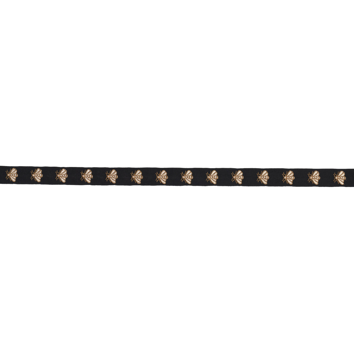 Schumacher Hubert's Bees Tape Noir & Gold Trim Sample 83531