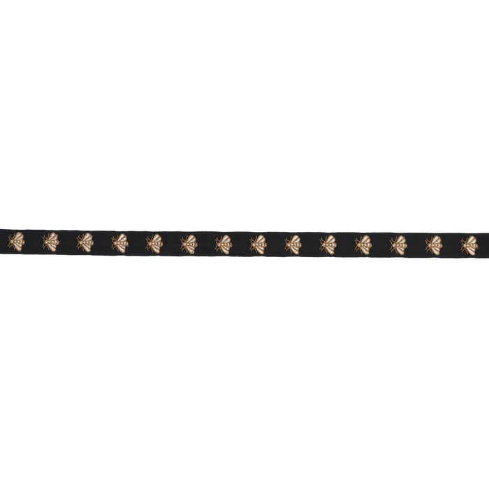 Schumacher Hubert's Bees Tape Noir & Gold Trim 83531