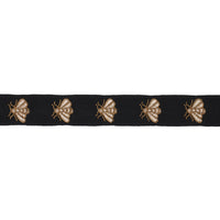 Schumacher Hubert's Bees Tape Noir & Gold Trim 83531
