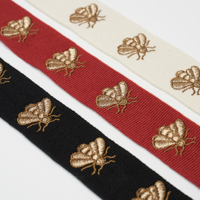 Schumacher Hubert's Bees Tape Ivory & Gold Trim 83532