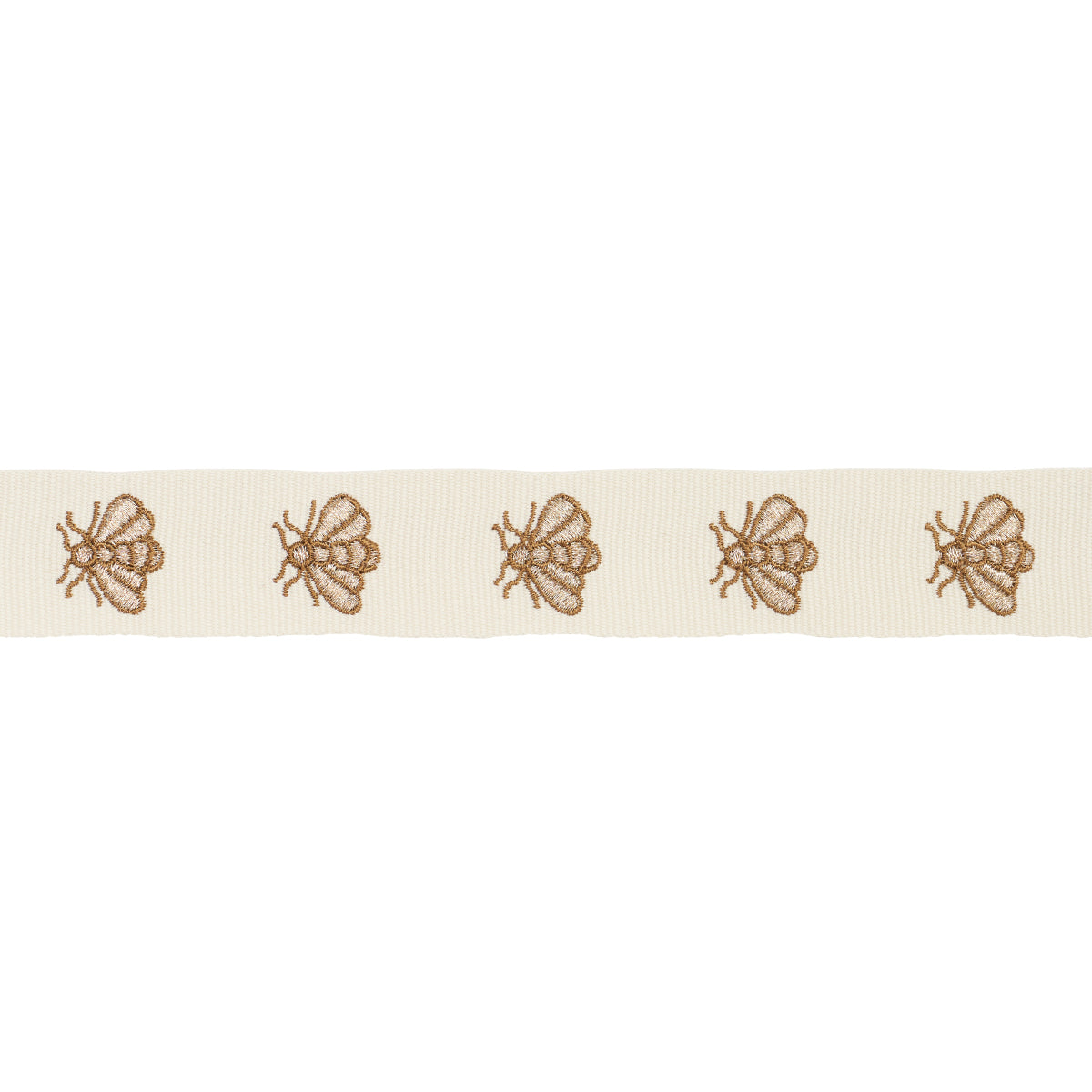 Schumacher Hubert's Bees Tape Ivory & Gold Trim Sample 83532