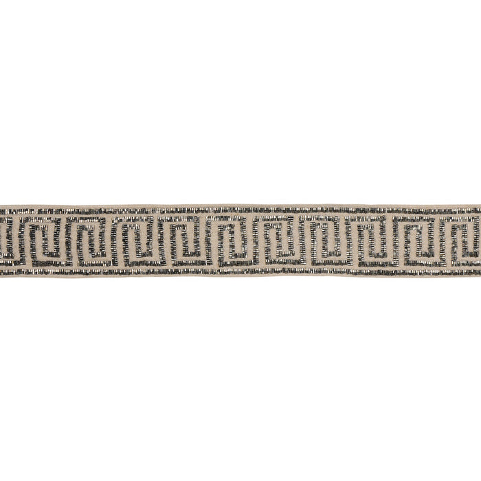 Schumacher Delphi Beaded Tape Mercury On Natural Trim 83640