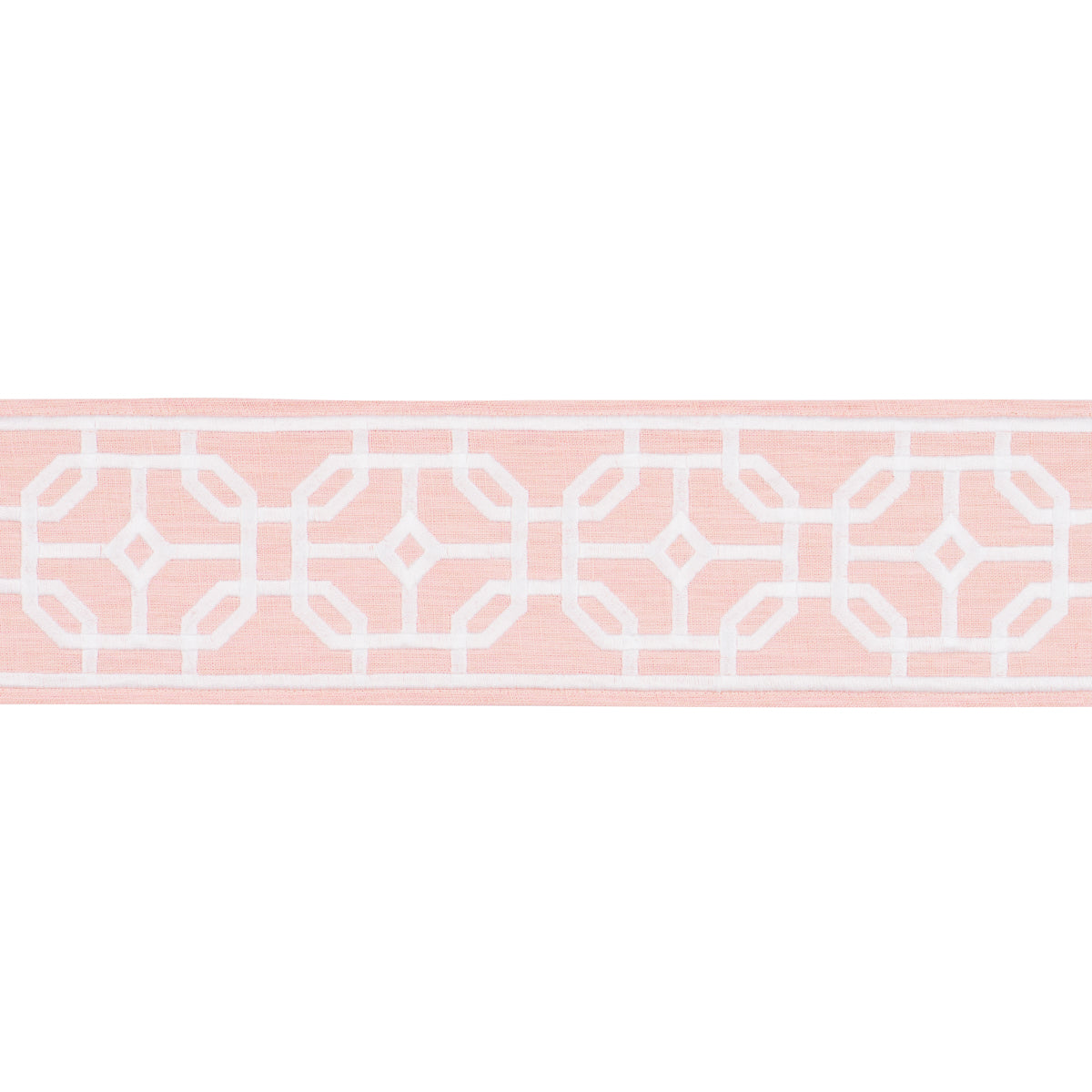 Schumacher Gazebo Trellis Tape Blush Trim 83654
