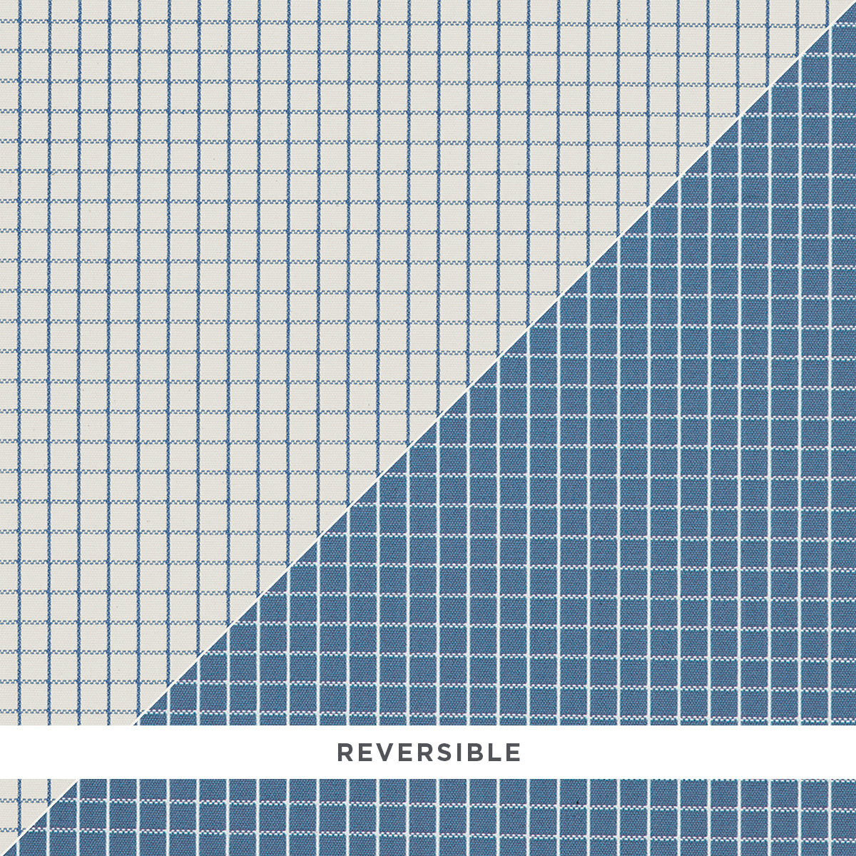 Schumacher Georgie Reversible Check Indigo Fabric 83691