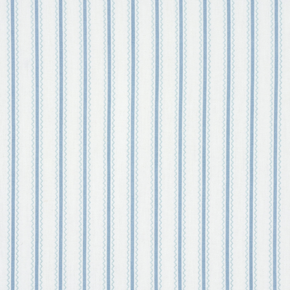 Schumacher Birdie Ticking Stripe China Blue Fabric Sample 83701